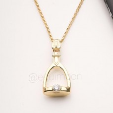 Подвеска Стремя 2 со Swarovski серебро/позолота, EQUIMOON